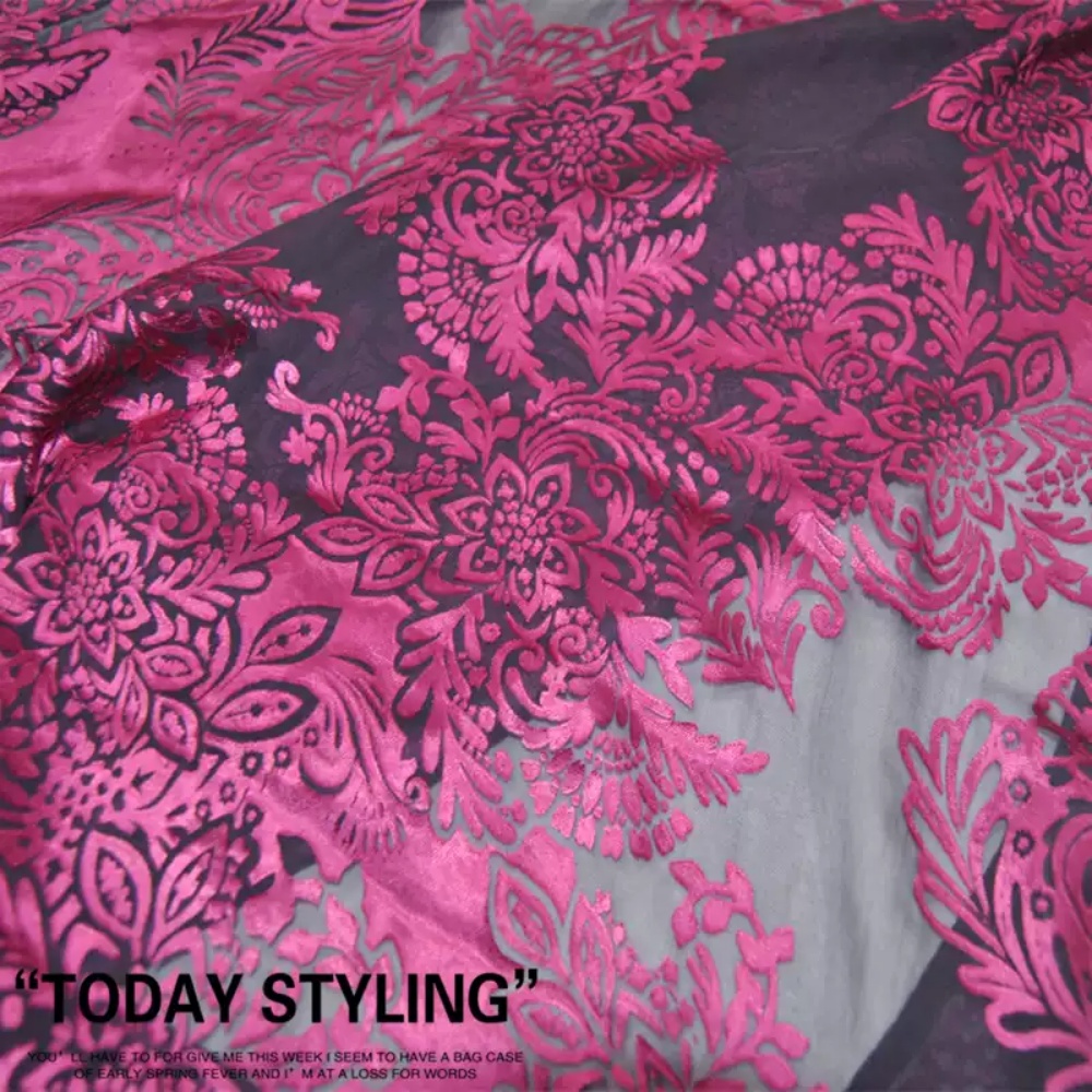 Robe Silk Women - Модная дышащая шелковая ткань с вытравленным