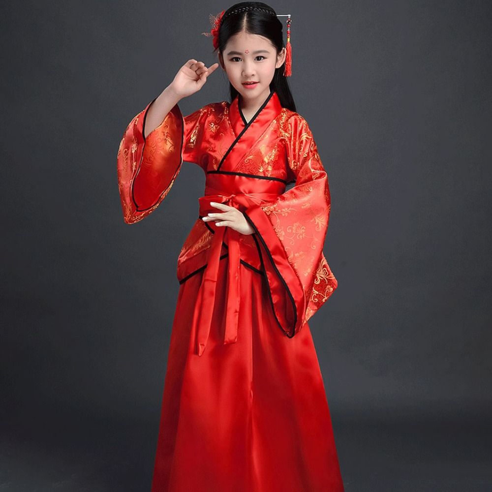Robe Silk Women - Модные этнические детские старинные костюмы, шелковый