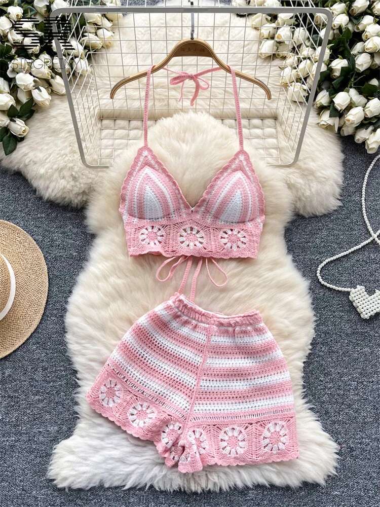 Cami Top Lace - Вязаные костюмы для пляжного отдыха, женский