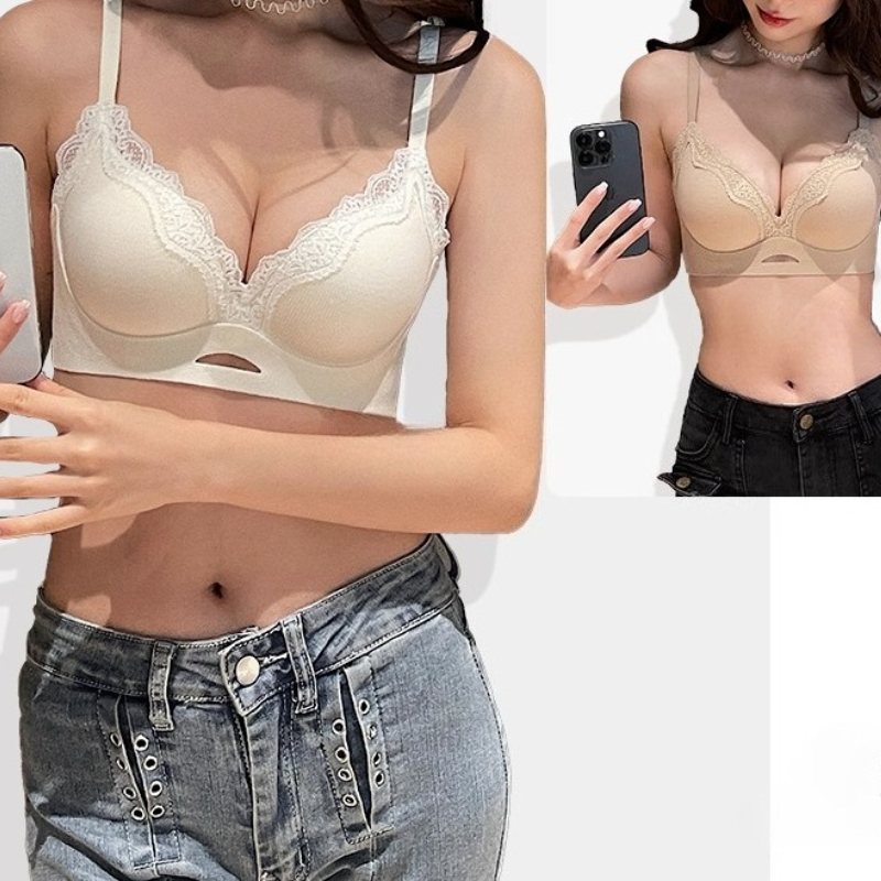 Bralette Wireless Soft - Элегантный матовый кружевной бюстгальтер без косточек