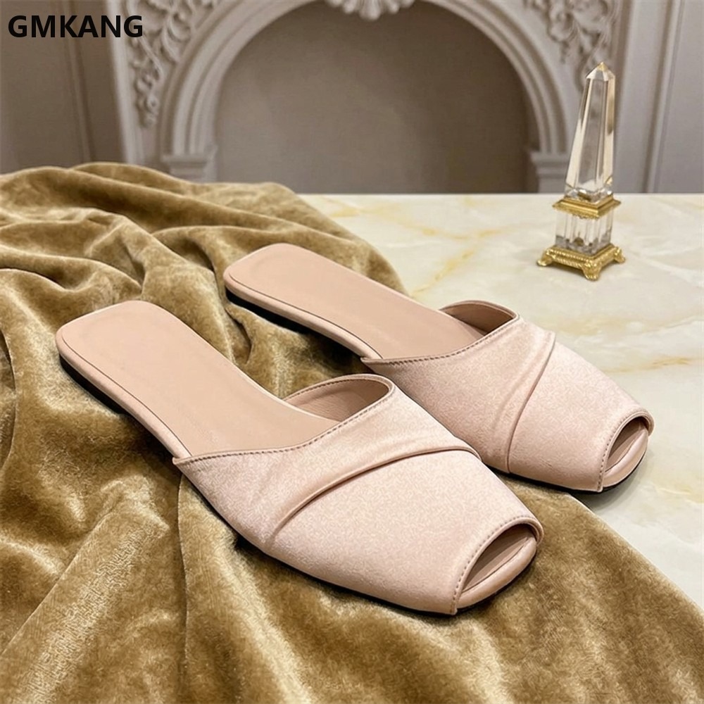 Slip Dress Satin - GMKANG Женские атласные сандалии с квадратным