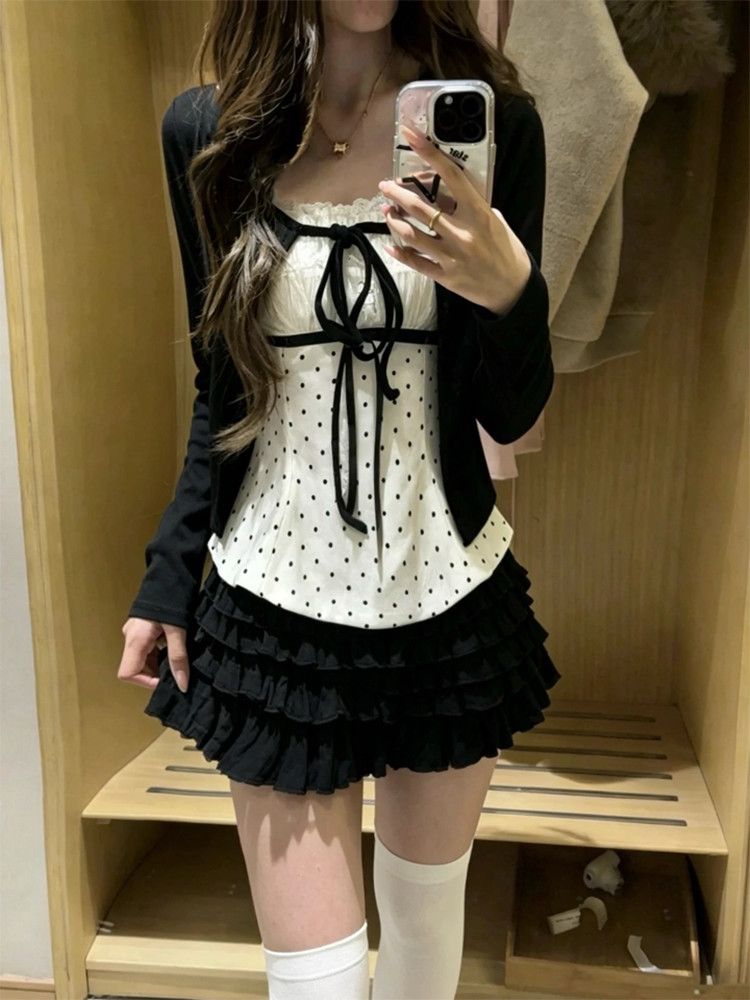 Cami Top Lace - Корейский модный комплект из 3 предметов: