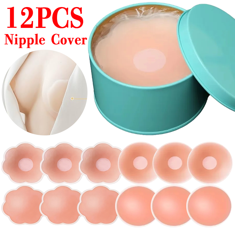 Silicone Bra Adhesive - 6/12 шт. Невидимые самоклеящиеся многоразовые накладки