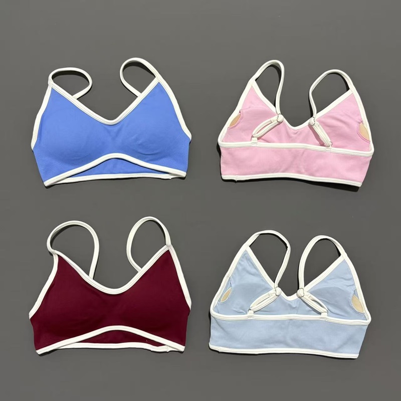 Strapless Bra Backless - Бюстгальтер контрастной линии, женский вязаный спортивный