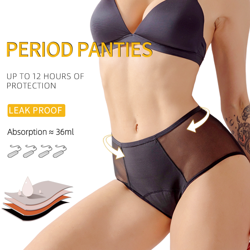 Period Panty Absorbent - Трусы женские с высокой талией, кружевные,