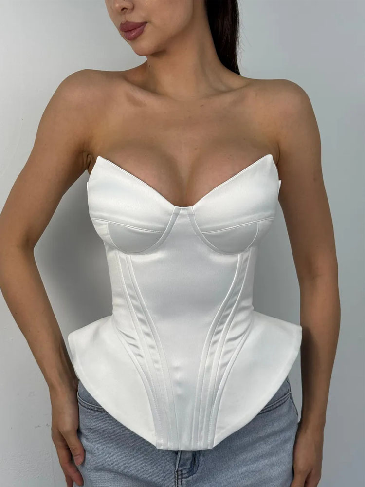 Corset Waist Cinch - Сексуальный корсетный топ BKQU без бретелек