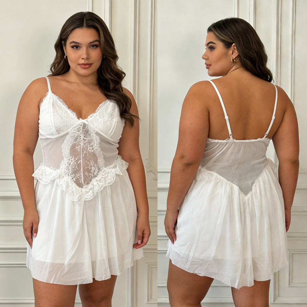 Сексуальное белое кружевное но – обзор и цена Babydoll Chemise Night