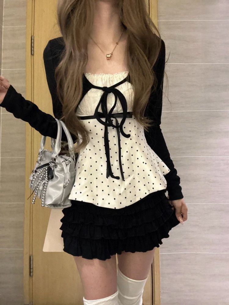 Корейский модный комплект из 3 – обзор и цена Cami Top Lace