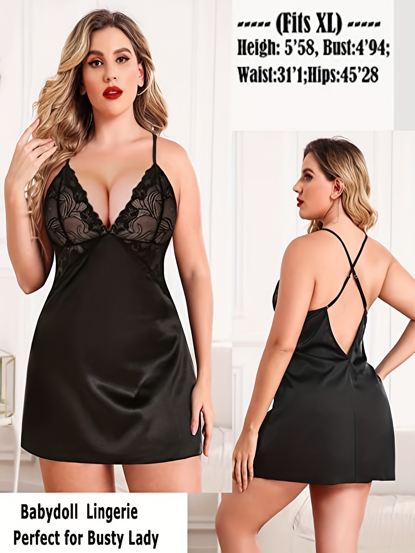 Женская роскошная глянцевая ат – обзор и цена Babydoll Chemise Night