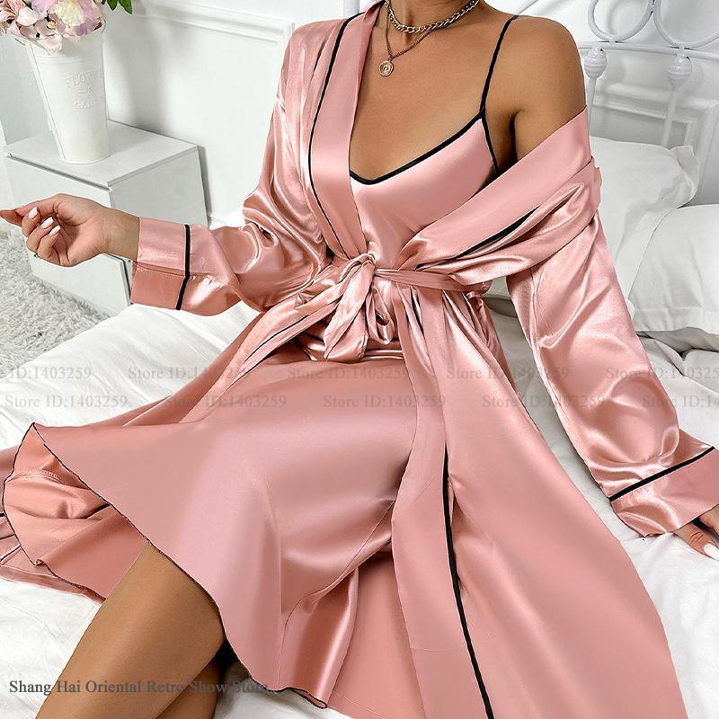 Сексуальный длинный комплект-д – обзор и цена Robe Silk Women